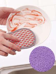 1pc Household Thickened Scouring Pad Double-Sided Oil-Proof Magic Eraser All-Purpose Kitchen Cleaning Graduation/Father's Day Practical - Double-sided Cleaning Wipe - View 4