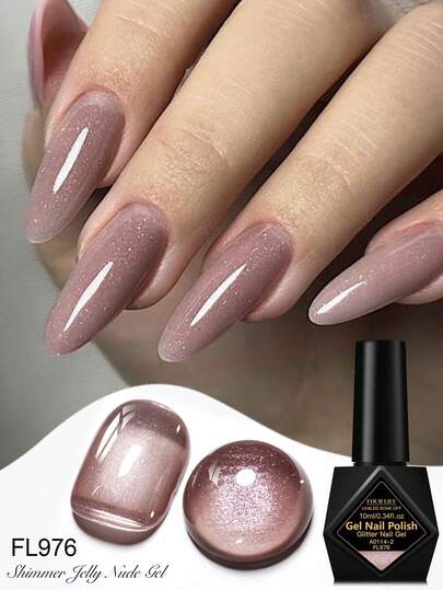  FOUR LILY 10ml 裸色高光凝胶指甲油 - 闪亮 UV/LED 可固化指甲凝胶，适用于美甲沙龙和 DIY 美甲，持久美甲油