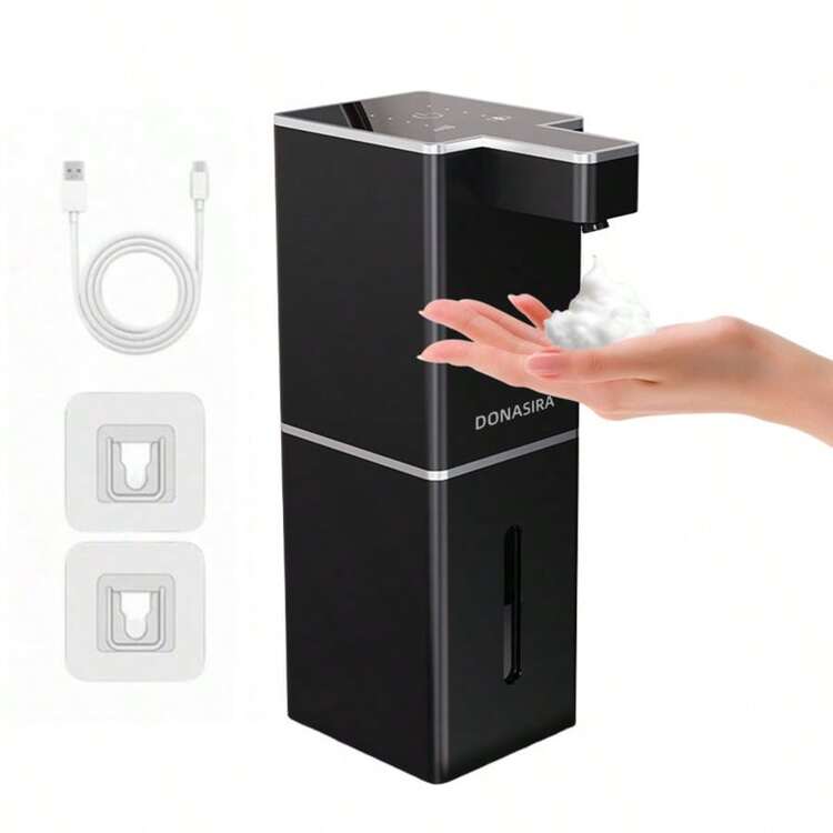DONASIRA موزع صابون آلي تلقائي بدون لمس، موزع صابون سائل للغسل اليدوي الرغوي الكهربائي المثبت على الحائط، موزع صابون آلي بمستشعر، مقاوم للماء IPX5، خزان بسعة 380 مل، 4 أوضاع قابلة للتعديل، متوافق مع السوائل المختلفة، مدمج وقابل للحمل، منتج تقنية نظافة ذكية، مناسب للمطبخ والحمام والفندق، هدية منزلية مثالية - متعدد الألوان - مشاهدة 13