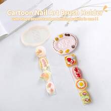 Multifunctional Nail Art Brush Holder Acrylic Pen Stand Art Student's Adorable Cartoon Pen Holder Nail Art DIY Brush Stand Handmade Pen Display Stand Mixing Palette Paint Mixing Bowl Nail Art Tools - Multicolor - View 4