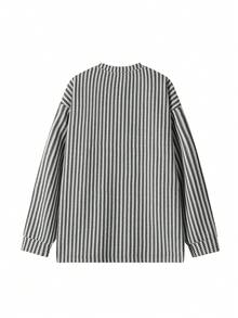 Camiseta de punto de espina de pescado de manga larga con cuello en V Blueprint Man para hombres, nueva camiseta interior para primavera/verano, de tela suave y cómoda, adecuada para usar en capas, ligera, camiseta casual, estilo discreto de dinero viejo, adecuada para uso diario - Blanco - Ver 3