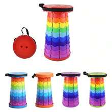 Taburete telescópico para exteriores: silla portátil, taburete telescópico Rainbow ajustable para pesca, tren, colas de metro, taburete plegable telescópico Silla Plegable para el Baño o Cocina – Ayuda para Mayores o Personas con Movilidad Reducida – Fácil de Guardar - Rojo - Ver 13