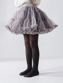 1pc Girls' Crystal Decorated Fishnet Tights, Breathable Soft Sheer Mesh Stockings, Shiny Dance Socks Suitable For Stage Performance, Birthday Party, Holiday Gift, Valentine's Day Outfit And Daily Wear - Multicolor - View 12