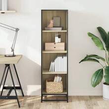 vidaXL Bücherregal Sonoma-Eiche 40x35x139 cm Holzwerkstoff - Braun - Übersicht 3