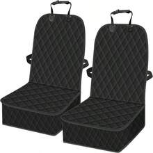 2 Pack/Set Front & Rear Car Seat Covers - Universal Fit For Cars, Trucks, SUVs | Waterproof, Stain-Resistant & Easy-To-Clean Protectors | Durable Fabric, Secure Fit | Perfect For Messy Kids, Drooling Dogs, Spills & Daily Use - Black - View 7