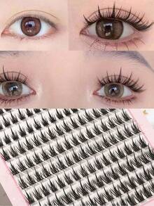Fengxiu Eyelash 160PCS CC Curl Manga Lash Style Natural Look False Eyelashes Lightweight Daily Wear, Reusable, Easy 3-Second Application, Instant 3-Second Press-On Lashes, Reusable With Strong Hold, Lash Clusters,Eye Lash Clusters,Individual Eyelashes,Lashes,Fake Lashes - CC - View 4