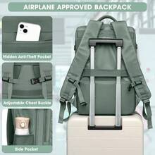 Large Carry On Travel Backpack - Flight Approved Waterproof Luggage Suitcase Backpacks Personal Item Size For Women Men Fit 17 Inch Laptop College Overnight Bag Anti-Theft Weekender Daypack Dark Gre1en - 03-darkGre1en - 查看 7