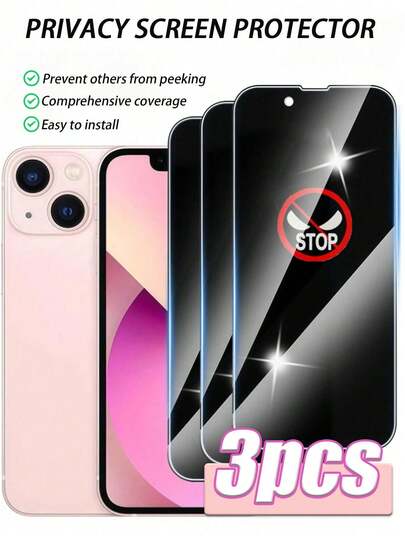 Bộ 3 miếng dán màn hình cường lực bảo vệ toàn diện, tương thích với iPhone 17 Pro Max/17 Pro/17 Air/17/16 Pro Max/16 Pro/16 Plus/16/15 Pro Max/15 Pro/15 Plus/15/14/13/12 và các dòng máy khác, chống nhìn trộm, bảo vệ sự riêng tư và an ninh cá nhân của bạn khi sử dụng điện thoại thông minh ở nơi công cộng, dễ dàng lắp đặt không bọt khí, phù hợp cho sử dụng hàng ngày, văn phòng và nhà, chống rơi, chống nước và chống va đập, tương thích với ốp lưng điện thoại, một món quà thiết thực cho bạn bè và gia đình, miếng dán màn hình điện thoại, phụ kiện điện thoại, miếng dán bảo vệ màn hình riêng tư, chống nước, chống sốc và chống trầy xước.