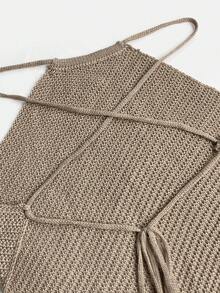 Women's Sexy Halter Backless Knit Camisole Top, European And American Summer Style - Khaki - View 6
