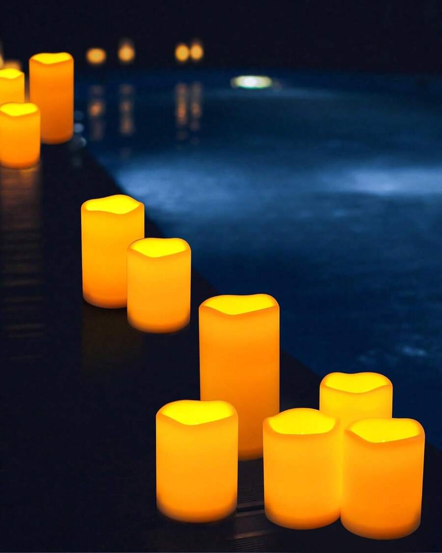 3-Pack Of Flameless LED Candles With Remote Control - Realistic 3D Flickering Flames, Battery-Powered Column Candles With Timer Function, Suitable For Home Décor, Weddings, Holidays And Party Atmosphere. - Beige - View 1