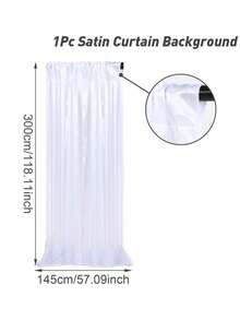 1/2pcs White Wedding Backdrop Curtain, White Satin Perforated Backdrop Fabric, White Polyester Wedding Party Ceremony Stage Decor, Bridal Shower, Anniversary Party Stage Decor, Birthday Party Decor, Outdoor Photo Backdrop, Holiday Party Decor, Room Photo Background Decor, Wedding Ceremony Backdrop Decor, Photography Studio Props, Party Supplies - White - View 16