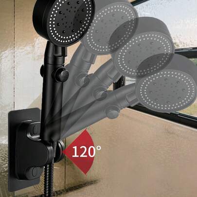 1pc Detachable Shower Caddy, Bathroom Drill-Free Shower Rack, Wall-Mounted Shower Head Holder, Shower Head Bracket, Bathroom Accessories