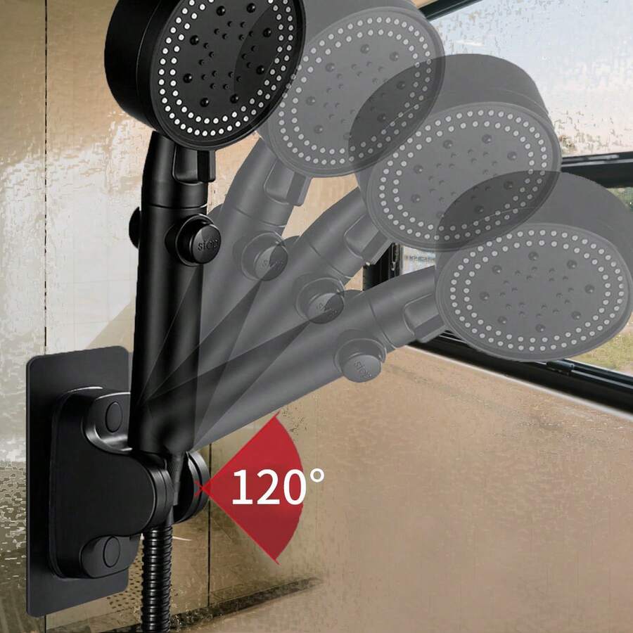 1pc Detachable Shower Caddy, Bathroom Drill-Free Shower Rack, Wall-Mounted Shower Head Holder, Shower Head Bracket, Bathroom Accessories - No-drill Bracket - View 1