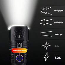 Linterna LED XHP90 súper brillante de largo alcance, linterna táctica recargable por USB, resistente al agua, iluminación de emergencia para exteriores - Estrella - Ver 7