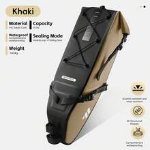 1 pieza Bolsa trasera para bicicleta de 14L de capacidad de la marca WEST BIKING, bolsa de sillín plegable antideslizante y resistente con diseño de válvula de aire, apta para bicicleta de carretera y bicicleta de montaña - Multicolor - Ver 12