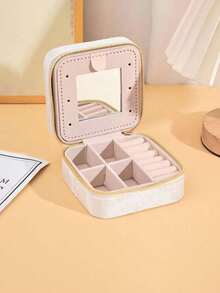 Hộp đựng trang sức bằng nhung, hộp vuông có khóa kéo, hộp đựng trang sức du lịch di động, hộp đựng trang sức thanh lịch, có thể đựng nhẫn, bông tai, dây chuyền, son môi và các dụng cụ trang điểm nhỏ khác, bên ngoài bằng nhung, tiện lợi cho việc bảo quản trang sức khi đi du lịch và ở nhà, cũng là vật dụng cần thiết cho mùa tựu trường. - Nhiều màu - Xem 13