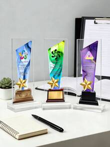 1pc Customized Acrylic Retirement Appreciation Plaque, Can Customize Logo And Text, Suitable As Thank You Gift For Boss, Manager, Teacher, Colleague, Appreciation Trophy - A - View 4