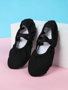 Kids Ballet Dance Shoes Girls Soft Bottom Practice Dance Shoes Toddler Ballet Shoes - Black - View 2