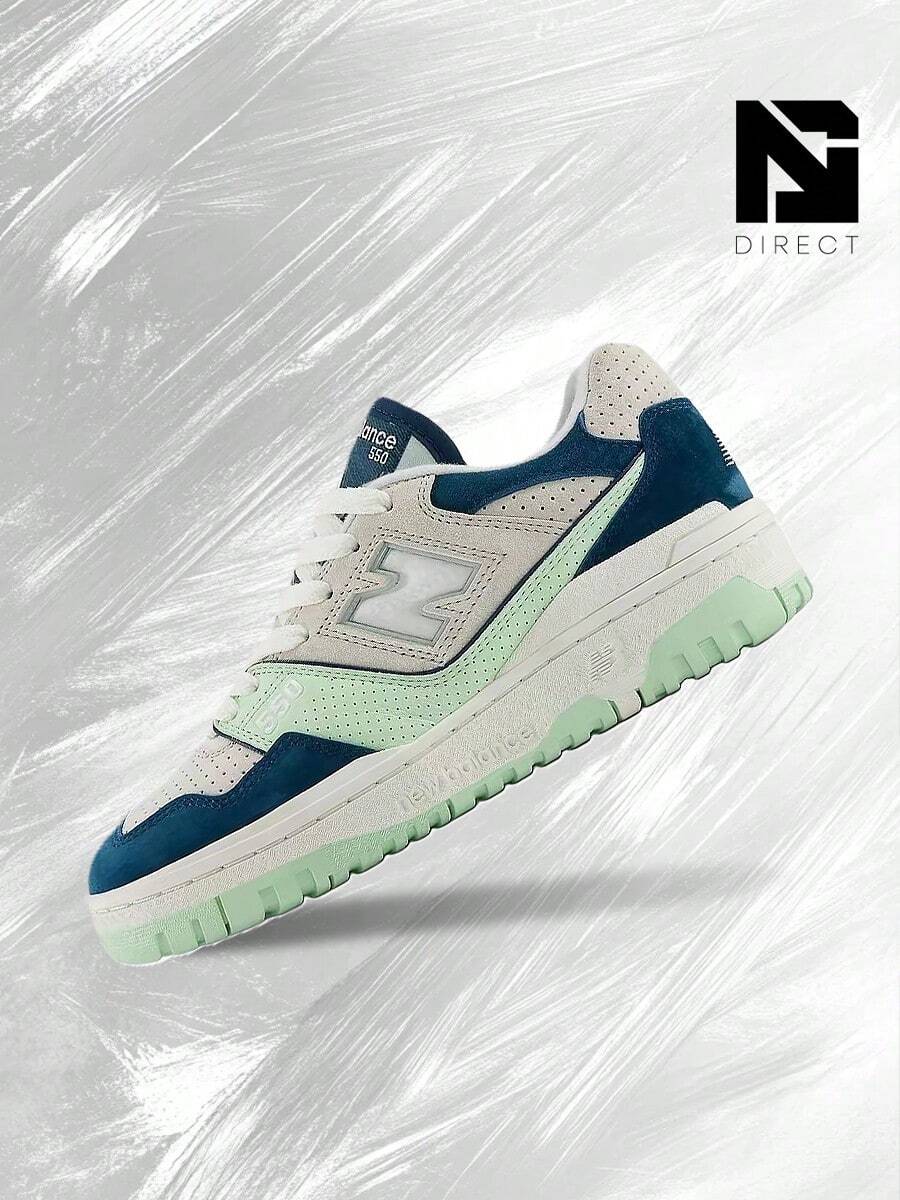 New Balance 550 Clay Ash Melon Water – Men's Lifestyle Sneakers – Shoes For Man -Vintage-Spring & Summer-Inspired Running Shoes, Shock-Absorbing Comfort, Gym To Streetwear Casual Wear-Easter Gift– BB550FLV - Clay Ash/Melon Water - 查看 1