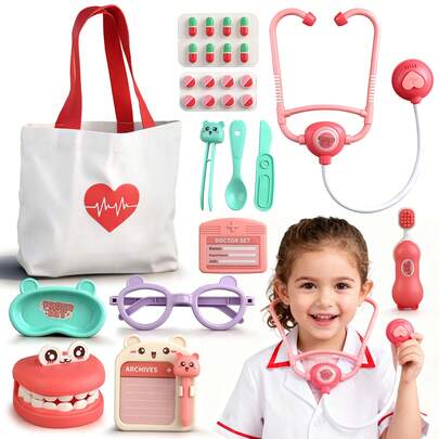 9/12/14/23 piezas Juego de Juguetes de Doctor para Niños - Juego de Juguetes Médicos Dentales, Equipado con Estetoscopio, Jeringa, etc.
