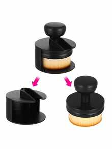 1pc Stamp Powder Brush, Stamp Brush, Foundation Brush, Concealer Brush, Flat Top Seamless Makeup Brush, Suitable For Beginners, Multi-Functional Nail Art Powder Brush, Soft Hair Tire Brush, Car Cleaning Brush - Multicolor - View 3