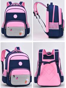 1个适合3-9岁儿童的男女通用学生背包，2个主隔层，2个带拉链的侧袋，科学的分层设计。时尚款式，可调节肩带和拉链封口，可调节胸带防止肩带滑落。四面高可见度反光材料，确保夜间安全。 - 書包 - 查看 6