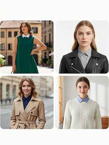 Simple Versatile Shirt Collar Insert, Unisex Solid Color Professional Versatile Pointed Collar Fake Collar Shirt Collar Suit Inner Collar Detachable Collar Fake Collar,The Fabric Is Made Of Soft Polyester Material, Suitable For Daily Wear. - Nhiều màu - Xem 4