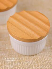 Nail Ceramic Pen Washing Cup Wide Mouth Mesh Cup Multi Functional With Lid Opening Pen Moisturizing Integrated Double Washing Ceramic Cup, Pen Holder, Storage Pen Stand, Nail Salon Tools - Apricot - View 3