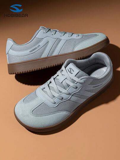 HOBIBEAR 1双男女通用拼接极简赤足鞋，零落差橡胶鞋底运动鞋，透气网面宽鞋头跑步健行鞋