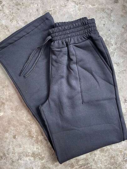 Calça de moletom feminina pelúciado moletom grosso