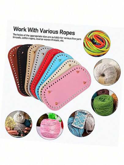 22*10cm Oval PU Bag Bottom Pad With Holes, Cushion Pad For Handmade Bag Making, Oval Crochet Bag Bottom Support, DIY Handbag Oval Bottom Board, Crochet Tools