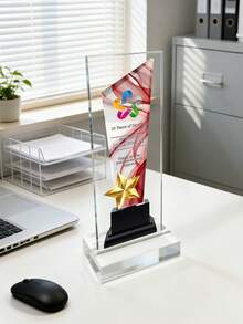 1pc Customized Acrylic Retirement Appreciation Plaque, Can Customize Logo And Text, Suitable As Thank You Gift For Boss, Manager, Teacher, Colleague, Appreciation Trophy - A - View 6