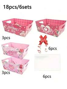 Bộ hộp quà Ngày của Mẹ gồm 36/18/6 hộp, kèm túi OPP trong suốt và nơ ruy băng, hộp giấy thích hợp để đựng quà tặng, kẹo, đồ ăn nhẹ và hoa, lý tưởng để trang trí tiệc Ngày của Mẹ. - Một kích cỡ phù hợp cho tất cả - Xem 12