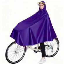 Unisex Bicycle Raincoat Hat Brim Random Color Electric Bike Riding Rainproof Cape For Outdoor Travel Hiking Students Adults Single Riders - Purple - View 10