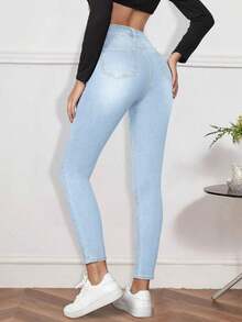 Quần jeans nữ ôm sát, có túi, gợi cảm, dáng slim fit, phong cách thường ngày, thích hợp cho mùa xuân. - Rửa nhẹ - Xem 5