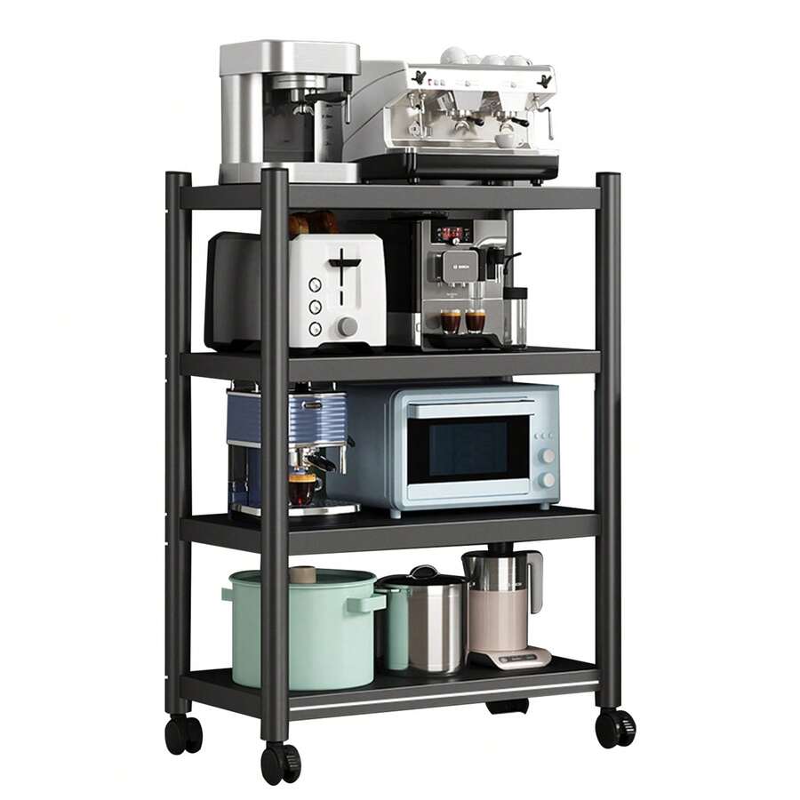 Estante de almacenamiento multifuncional de 5 niveles con ruedas para cocina - Ensamblaje fácil, organizador ahorrador de espacio para cocina, baño y sala de estar - Construcción de metal duradera - A - Ver 1