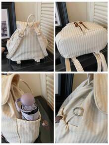 Japanese Style Fresh Small Plaid Fabric Backpack, Spring/Summer Popular Mini Backpack, Fashion Versatile Lady School Bag, College Style For Middle School, High School, University Students, Class Bag, Small Bag, Korean Version Casual Versatile Small Backpack, Lightweight Foldable, Suitable For Daily Use, Shopping, Small Fabric Bag - Multicolor - View 10