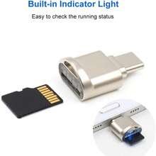 This Micro SD Card Reader, USB-C To SD Card Reader, Type-C TF Card Reader, Comes With A USB-C To USB Adapter. The Mepsies USB OTG Card Reader Is Compatible With Laptops, MacBooks, Galaxy Phones And Other Devices. - Light Gold - View 8