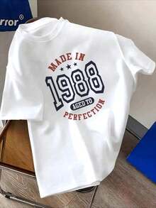 Camiseta hombre cuello redondo y manga corta.  Para hombres y mujeres, para parejas, para parejas, camiseta de manga corta con estampado de moda, camiseta de media manga, cómoda y transpirable - Blanco - Ver 2