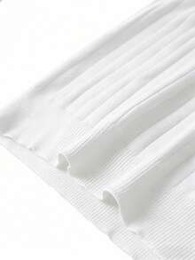 Men's Ribbed Airplane Collar Polo Knit Shirt, Short Sleeve, Summer Fashion - White - View 10