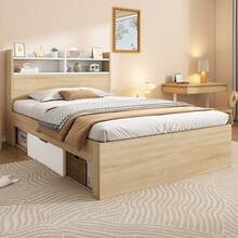Bed Bases & Foundations - Oak + White + Wood + 90cm*200cm - View 5