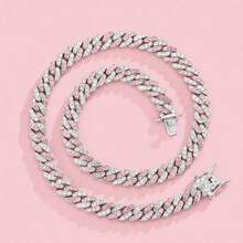 Fashionable Hiphop Multi-Color Cuban Link Chain Necklace, Essential For Women's Daily, Party, Commuting Outfits, Versatile And Elegant - Affordable Luxury and Exquisite Clavicle Necklace - View 1