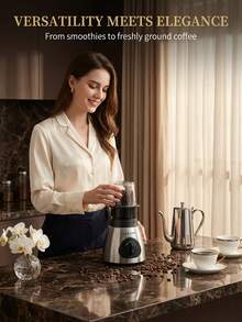 SOKANY 1 pieza Juego de Licuadora Personal tipo Bala, incluye 1 Base de Alimentación, 2 Cuchillas, 2 Vasos, 1 Taza, 1 Vaso de Viaje con Tapa Vertedora, 2 Anillos de Labio Cómodos, 2 Tapas Duraderas, Función de Pulso para Moler, Mezclar, Licuar, Batidos y Hielo Triturado - Enchufe EU Tipo C(220-240V) - Ver 3