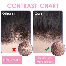 13x4 波浪卷蕾丝前假发，真人发，预先拔毛，高清透明蕾丝前假发，带婴儿发，180% 密度，9A 级无胶巴西原生真人发蕾丝前假发，女士款，自然黑，22 英寸 - Natural Black - 查看 6