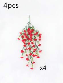 10/6/4/2/1pc Artificial Hanging Flowers, Large Red Morning Glory, Suitable For Wedding, Home, Office, Garden Decor, Artificial Flowers With Eucalyptus Leaves, UV-Resistant Realistic Hanging Plants, Suitable For Autumn Decor, Thanksgiving Decor, Wedding Arch, Wall, Garden, Bedroom, Office, Party Decor - Bright Red - View 8