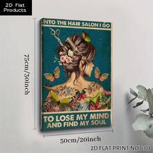 1PC Into The Hair Salon I Go To Lose My Mind And Find Your Soul Poster Beautiful Girl With Butterflies  Wall Art Poster, For Living Room Decoration Home Decor, Frame Canvas Print, Modern Canvas Posters For Room, Room Decoration Stuff, Home Decor ,Room Decor Aesthetic, Western Decor, Bedroom Office Decor 2D Flat - 繪圖*標語*字母 - 查看 14