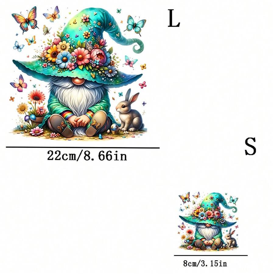 2pcs Green Dwarf Heat Transfer Patches, Ironing And Washable, Suitable For T-Shirts, Jeans, Sweaters, Handbags, Pillows, Cushions - L+S - View 1