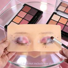 1pc Silicone Eyebrow Tattoo Practice Pad + 2pcs Makeup Brushes And Cleaning Brush Set - Multicolor - View 5