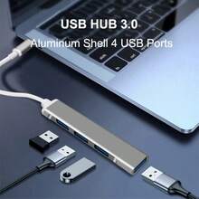 VAORLO USB-C 3.0 Type-C 4-Port Multi-Function USB Hub Adapter, OTG Compatible For Huawei Pro 13/15 Air Pro PC Computer Accessories - Grey - View 2