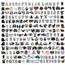 10/30/50个随机黑白系列凉鞋挂饰，高品质鞋履配件，青少年、男士、女士和成人的绝佳礼物 - 彩色 - 查看 2